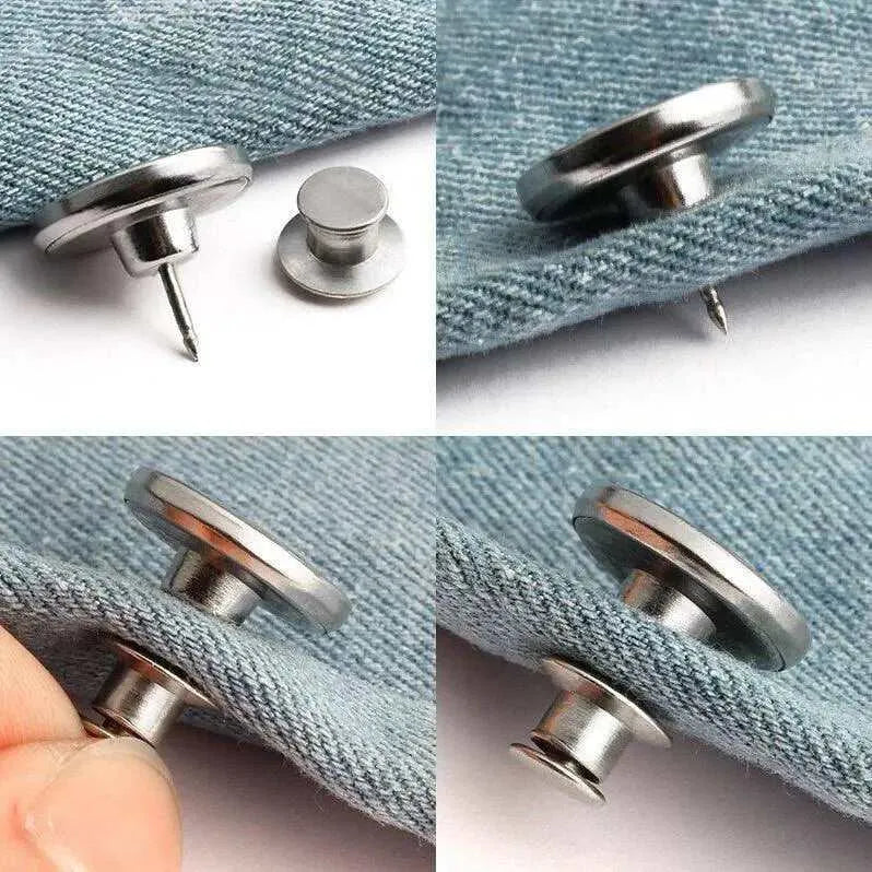 Metal Snap Buttons Detachable Jeans Button Retractable Pants Fasteners