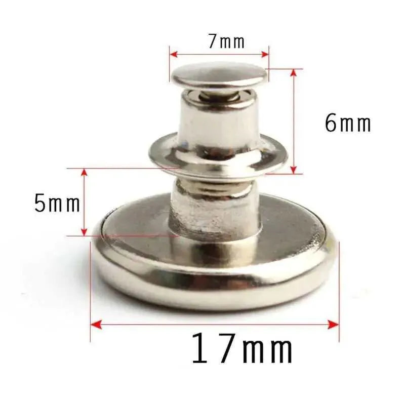 Metal Snap Buttons Detachable Jeans Button Retractable Pants Fasteners