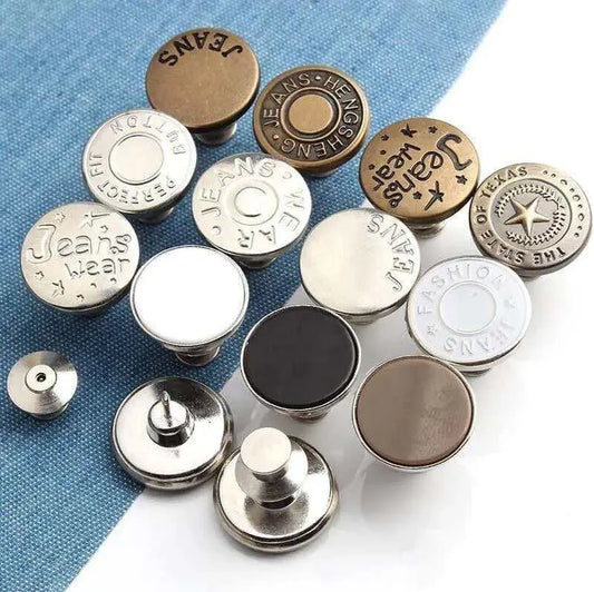 Metal Snap Buttons Detachable Jeans Button Retractable Pants Fasteners