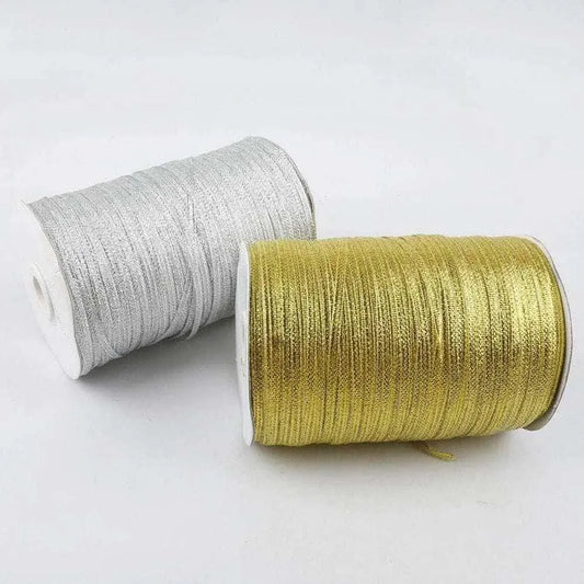 Metallic Ribbon Gold and Silver Ribbon Roll Gift Wrap Supplies Christmas Gift Packaging Cardmaking Supply Sewing Accessories