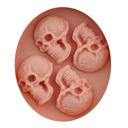 Mini Skulls Mold 4 Skull Silicone Mould Baking Accessories Halloween Candy Making Tool Fondant Decoration