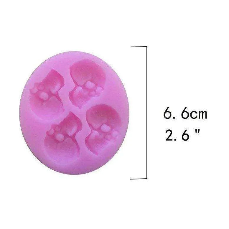 Mini Skulls Mold 4 Skull Silicone Mould Baking Accessories Halloween Candy Making Tool Fondant Decoration