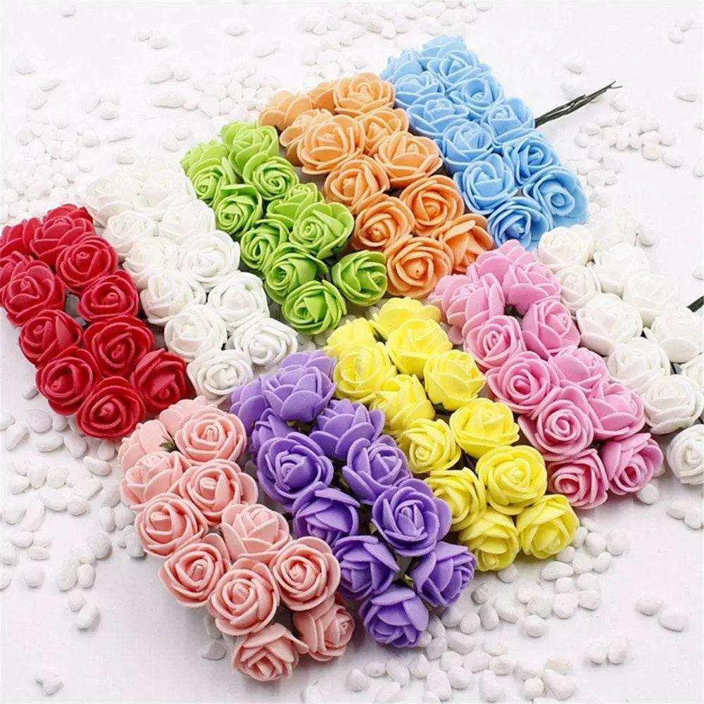 Mini roses 144 artificial flowers for floral arrangement