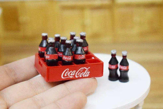 Miniature bottles of coca cola 1:12 dollhouse decor