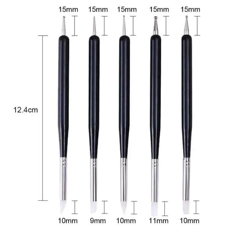 Nail Art Tools Dual Tip Brush Pen 5pcs Pens Nail Art Supplies