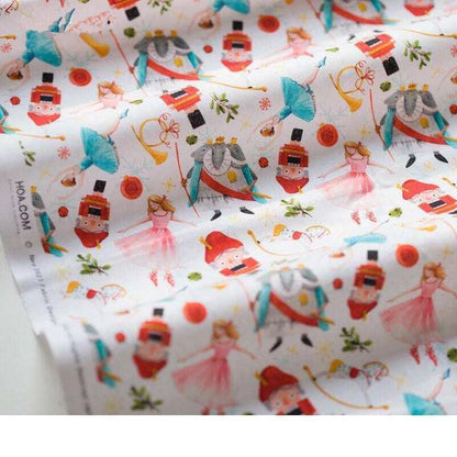 Nutcracker Printed Cotton Fabric DIY Quilting Patchwork Sewing Supplies Christmas Fabric Pillow Cover Making Kawaii Sewing Fabric