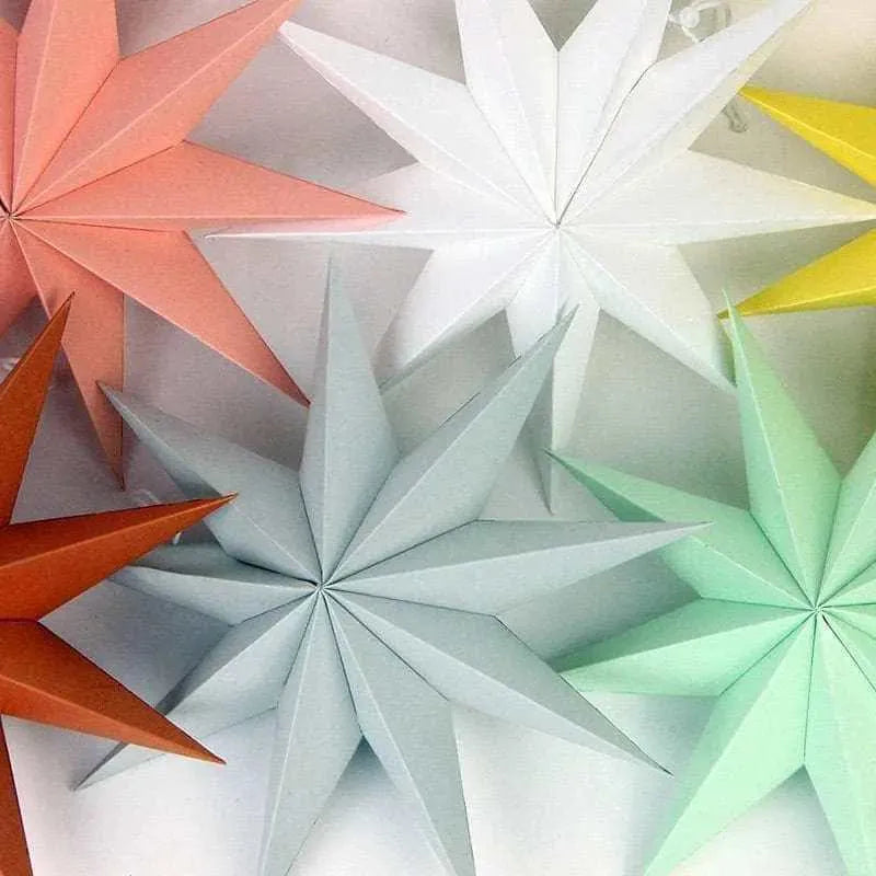 Pastel Paper Lantern Christmas Star Ornament Hanging Decoration Baby Shower Decor