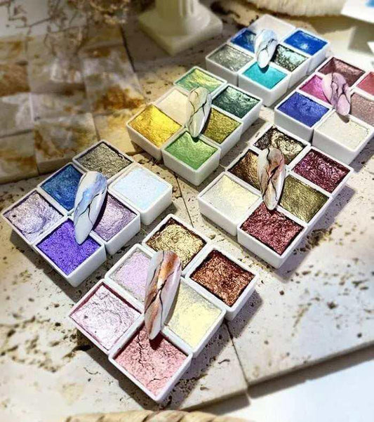 Pearlescent Pigment Paints Metallic Colors Watercolor Paint DIY Nail Art Painting Supplies