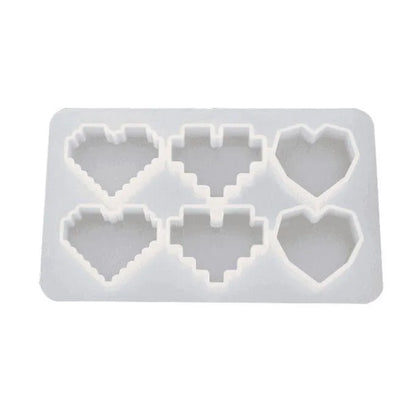 Pixel Heart Mold - DIY Handmade Pendant Silicone Mold - High Transparency & Mirror Effect - 15.5 x 9.8 x 1.5CM , 