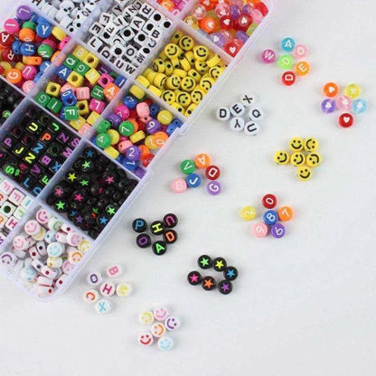 Loose Beads Set English Letters Plastic Round Square beads for jewelry making