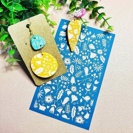 Clay Emboss Pattern Polymer Clay Earrings Pattern Printing Plate Template