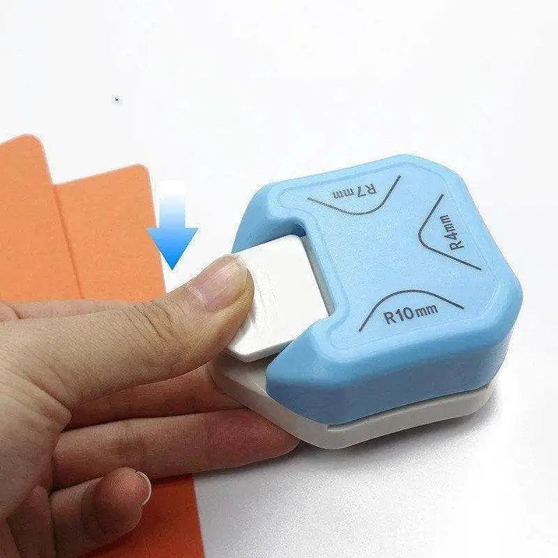 Portable Paper Corner Cutter Mini Edge Trimmer for Scrapbooking DIY Projects Photo Picture Cards Making Blue 3-in-1 Paper Craft Supplies