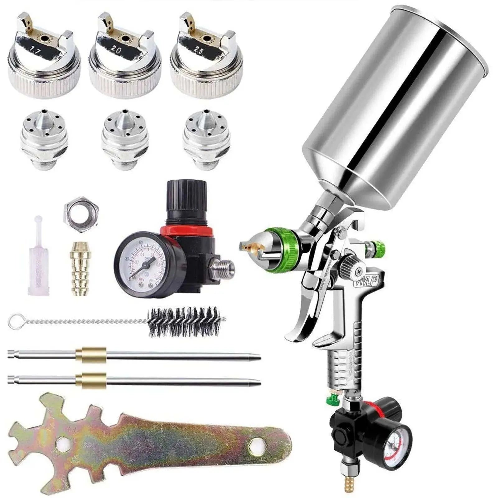 Professional HVLP Gravity Feed Air Spray Gun, 1.7mm 2.0mm 2.5mm Nozzles, 1000cc , DIY tools & accessories, Professional HVLP Gravity Feed Air Spray Gun 1.7mm 2.0mm 2.5mm Nozzles 1000cc