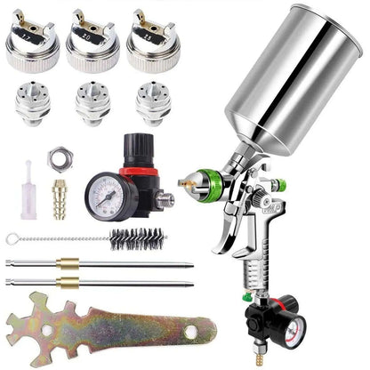 Professional HVLP Gravity Feed Air Spray Gun, 1.7mm 2.0mm 2.5mm Nozzles, 1000cc , DIY tools & accessories, Professional HVLP Gravity Feed Air Spray Gun 1.7mm 2.0mm 2.5mm Nozzles 1000cc