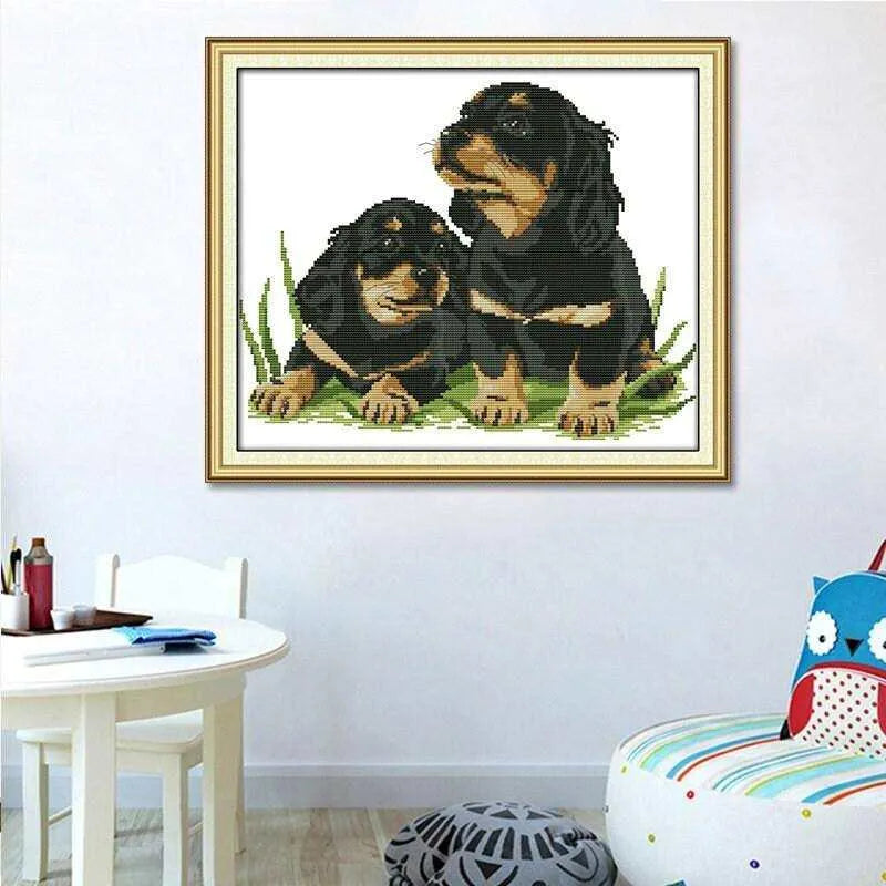 Puppies Cross Sticth Puppy Embroidery Dog Cross Stitch Dog Embroidery