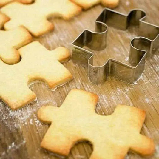 Puzzle Piece Cookie Cutter Jigsaw Puzzle Biscuit Mold Kitchen Tools Baking Accessories 4Set