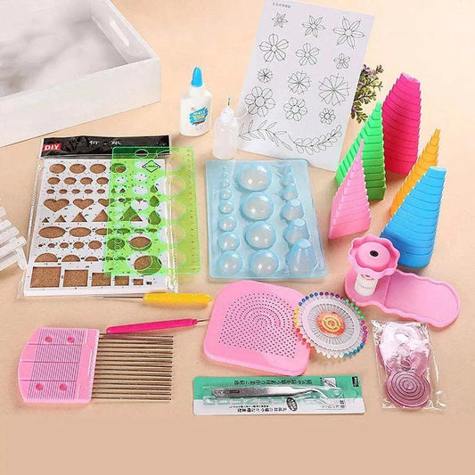 Quilling Paper Tool Set Quilling Tools DIY Craft Kit for Kids & Adults Includes Winding Disk Tweezers Board Comb Paper Craft Supplies