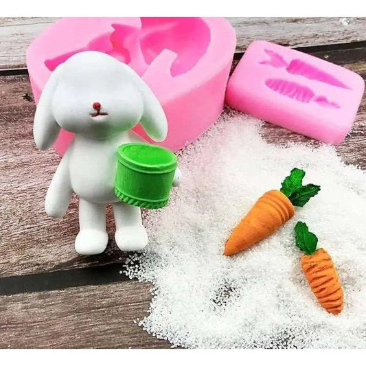 Rabbit And Carrot Mold Cake Decorating Tool Chocolate Mould Silicone Molds Kitchen Accessories