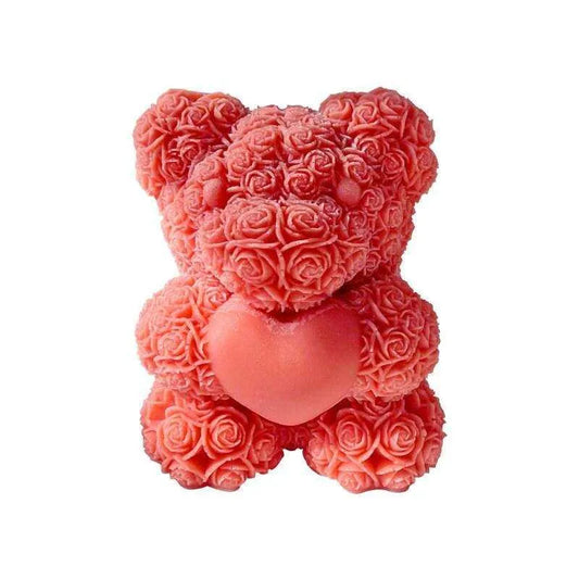 Rose Bear Candle Mold Handmade Soap