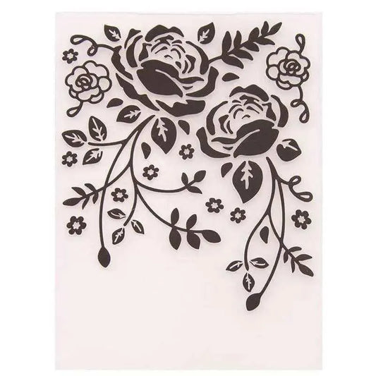 Rose Patterned Embossing Template Cardmaking Accessories