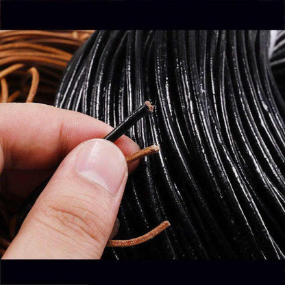 Round Leather Cord Brown Black Rust Genuine Leather Cord for Necklaces & Bracelets DIY Jewelry Making Supplies