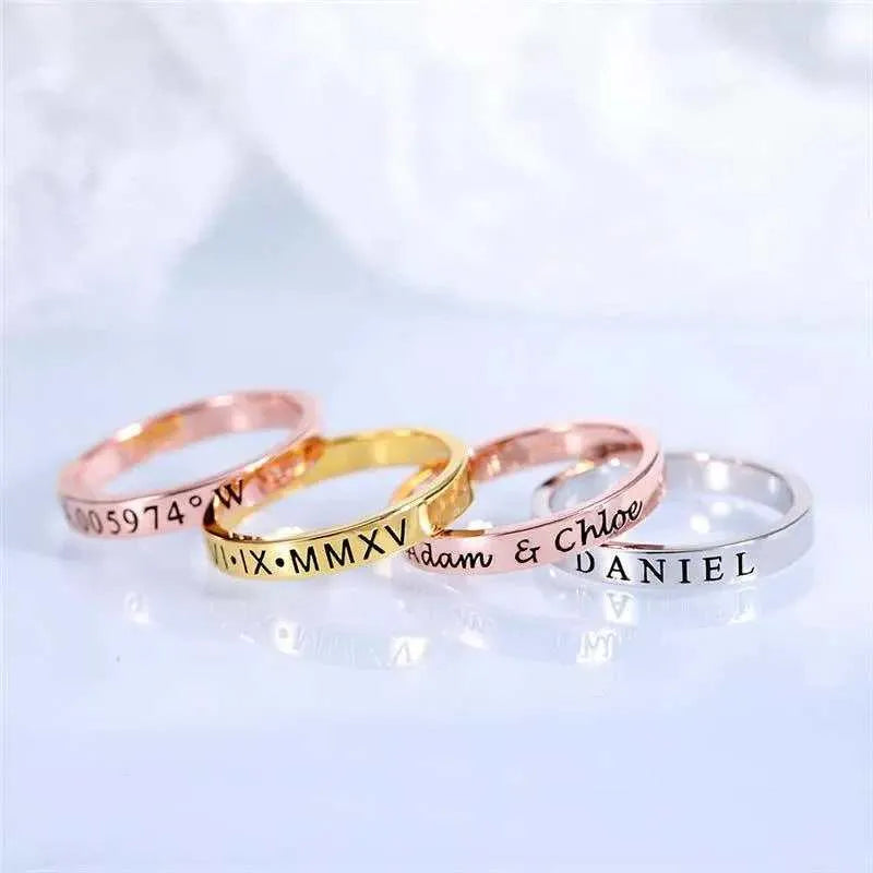 S925 Sterling Silver Personalized Custom Glossy Ring Men