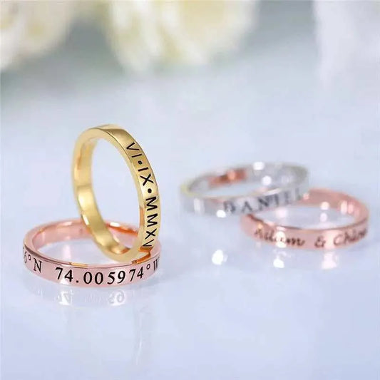 S925 Sterling Silver Personalized Custom Glossy Ring Men