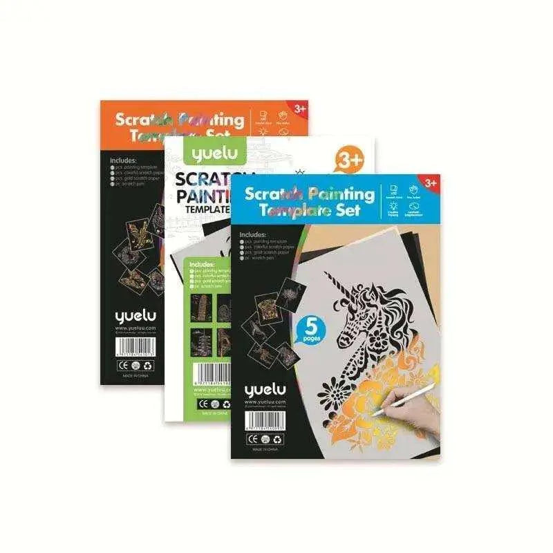 Scratch painting set stencil painting kit for kids and adults