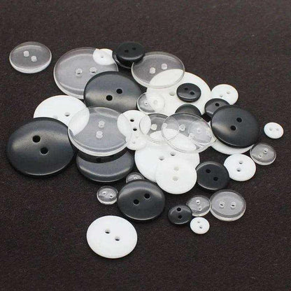 Sewing Buttons 50 Clear Buttons Bulk Black Buttons 18mm Buttons