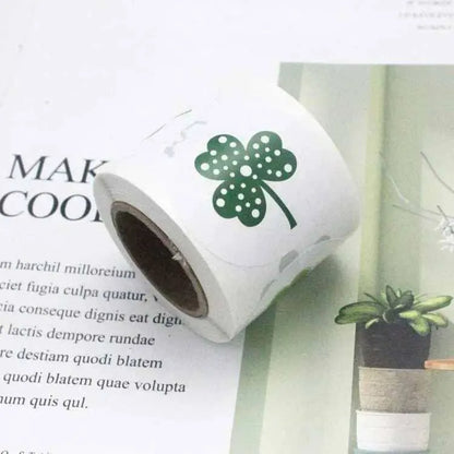 Shamrock Stickers 3 Leaf Clover Sticker Roll Packaging Supplies Parcel Sealers