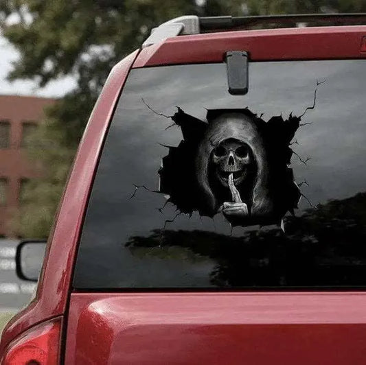 Silent Skull Car Sticker Horror Vehicle Window Decals Halloween Decoration