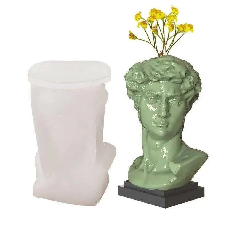 Silicone Mold For Davids Portrait Vase Head Planter Pot Mold Davids Statue Plant Pot Mould