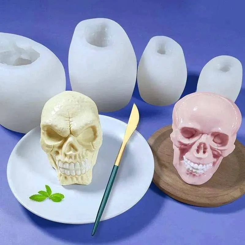 Skull Silicone Mold Halloween Party Chocolate Molds Soap Making Accessories Candle Tools DIY Resin Molds for Lotion Bar & Cake Baking