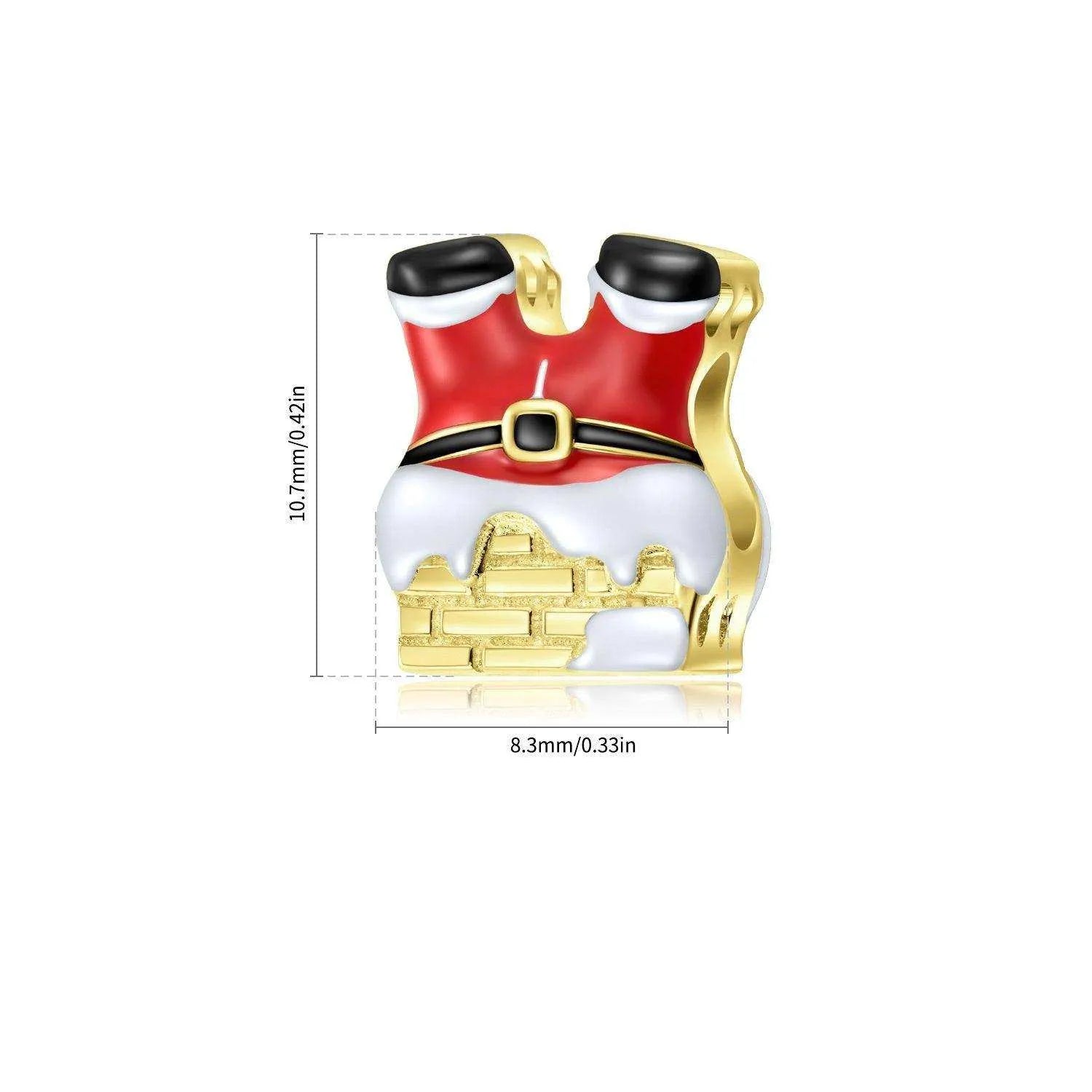 a gold and red santa clause ornament