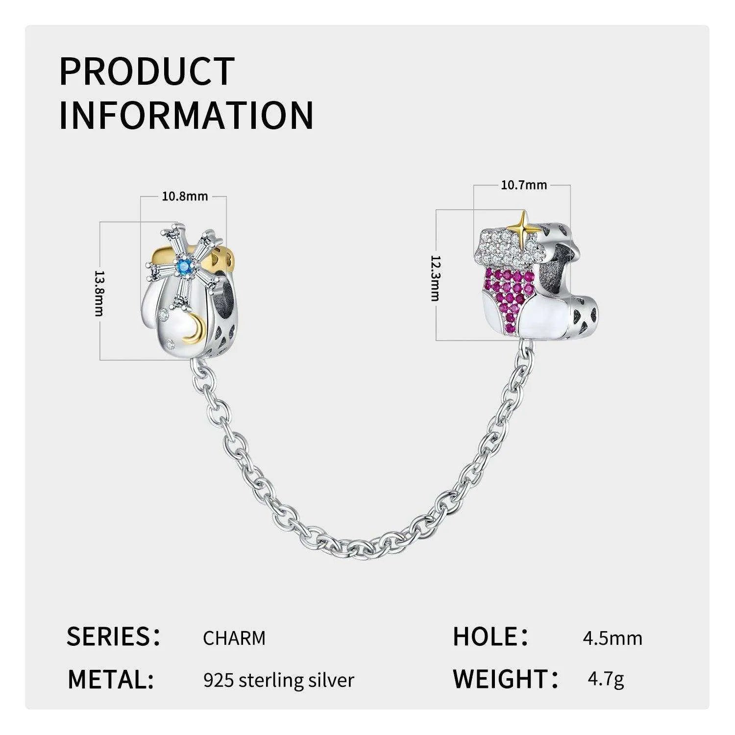 the product information page for the charm bracelet