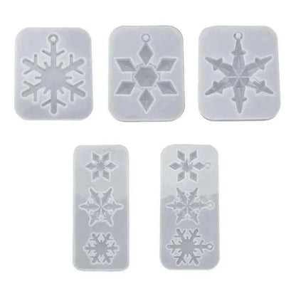 Snowflake Mold DIY Keychain Pendant Making Epoxy Resin Molds DIY Resin Casting And Molding Supplies Silicone Mould For Necklace Pendant