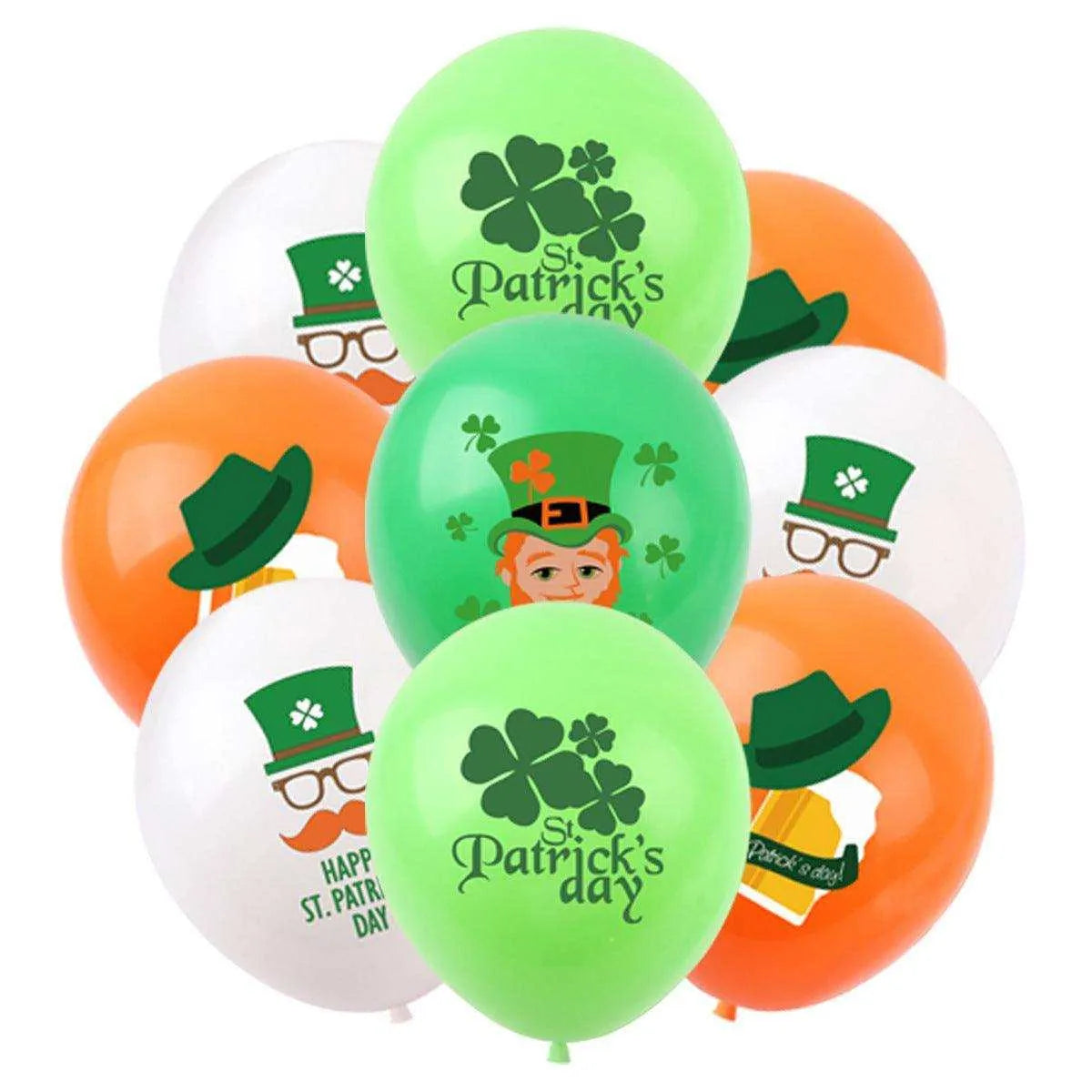 St. Patrick's Day Clover Balloons - 40 Mixed Latex Balloons , 