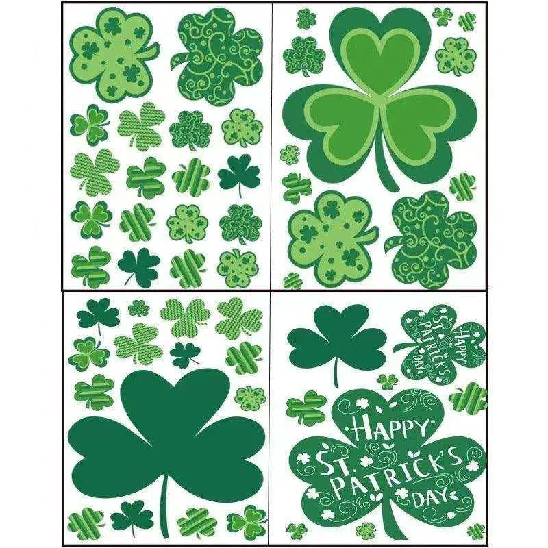 St. Patrick's Day PVC Mirror Sticker Set - Festive Window Decor , 