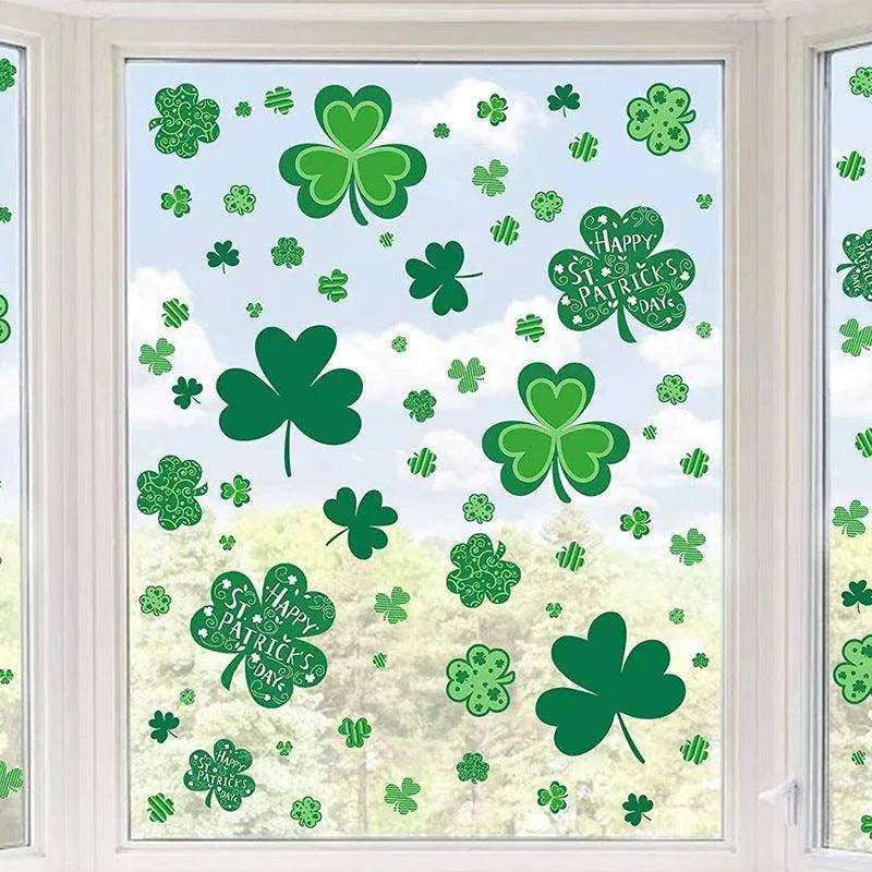 St. Patrick's Day PVC Mirror Sticker Set - Festive Window Decor , 