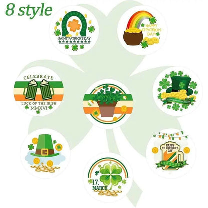 St. Patrick's Day Sticker Roll Sealing Paper Labels 500pcs Stickers