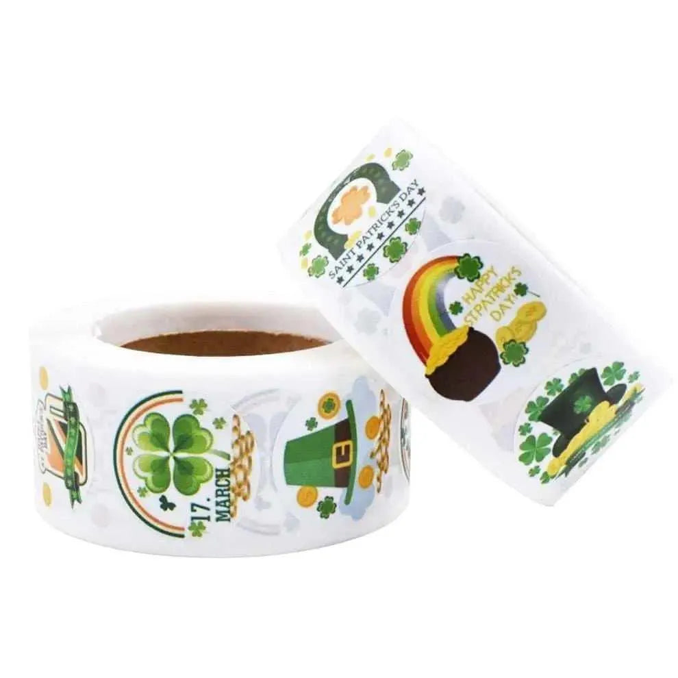 St. Patrick's Day Sticker Roll Sealing Paper Labels 500pcs Stickers