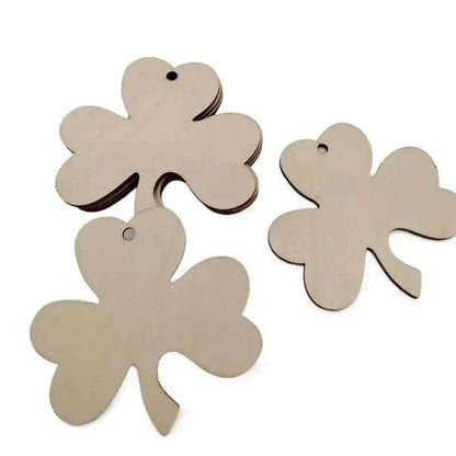 Shamrock Cutouts 3 Leaf Clover Wood Decor St. Patrick's Day Ornament Hanging Decoration Party Ornaments