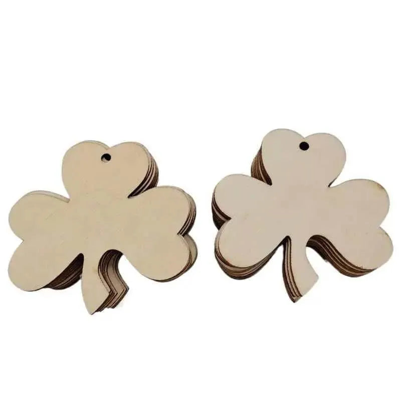 Shamrock Cutouts 3 Leaf Clover Wood Decor St. Patrick's Day Ornament Hanging Decoration Party Ornaments