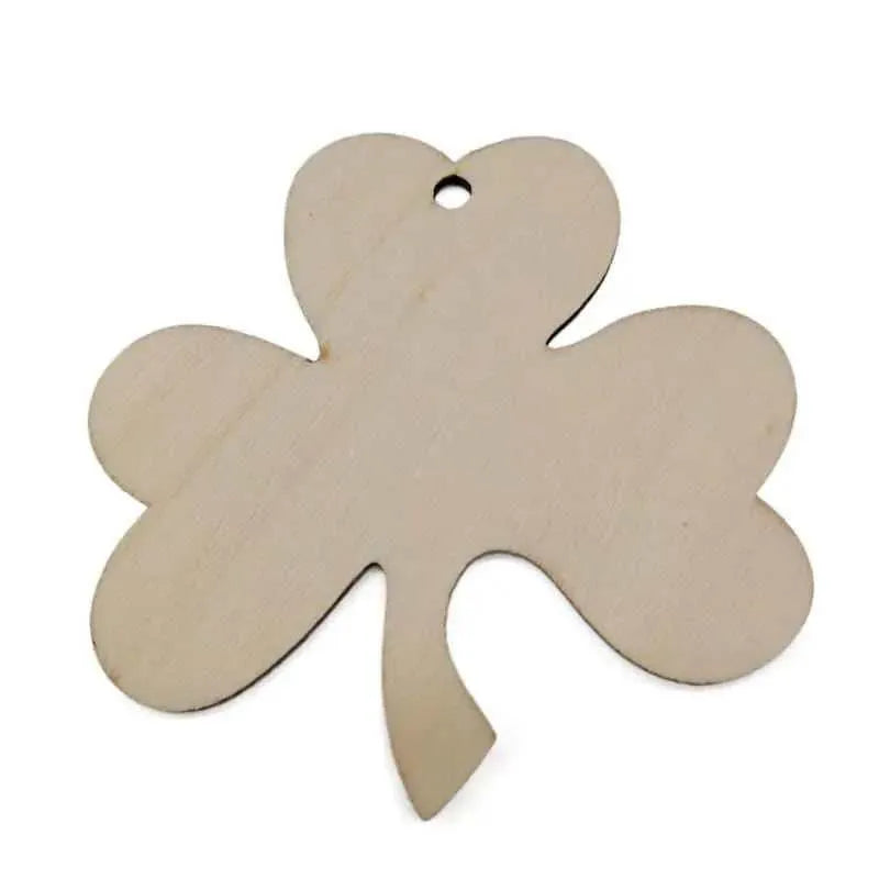 Shamrock Cutouts 3 Leaf Clover Wood Decor St. Patrick's Day Ornament Hanging Decoration Party Ornaments