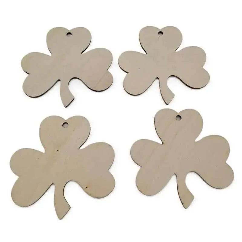 Shamrock Cutouts 3 Leaf Clover Wood Decor St. Patrick's Day Ornament Hanging Decoration Party Ornaments