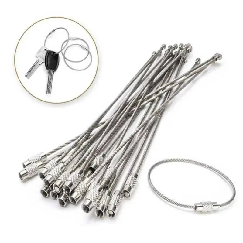 Steel Hanging Wires Keychain Rope Wire Chain Tag 10pcs