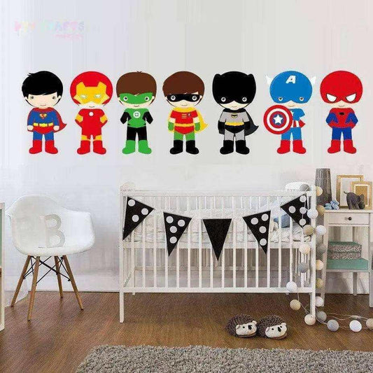 Superhero wall art sticker vinyl for child's bedroom