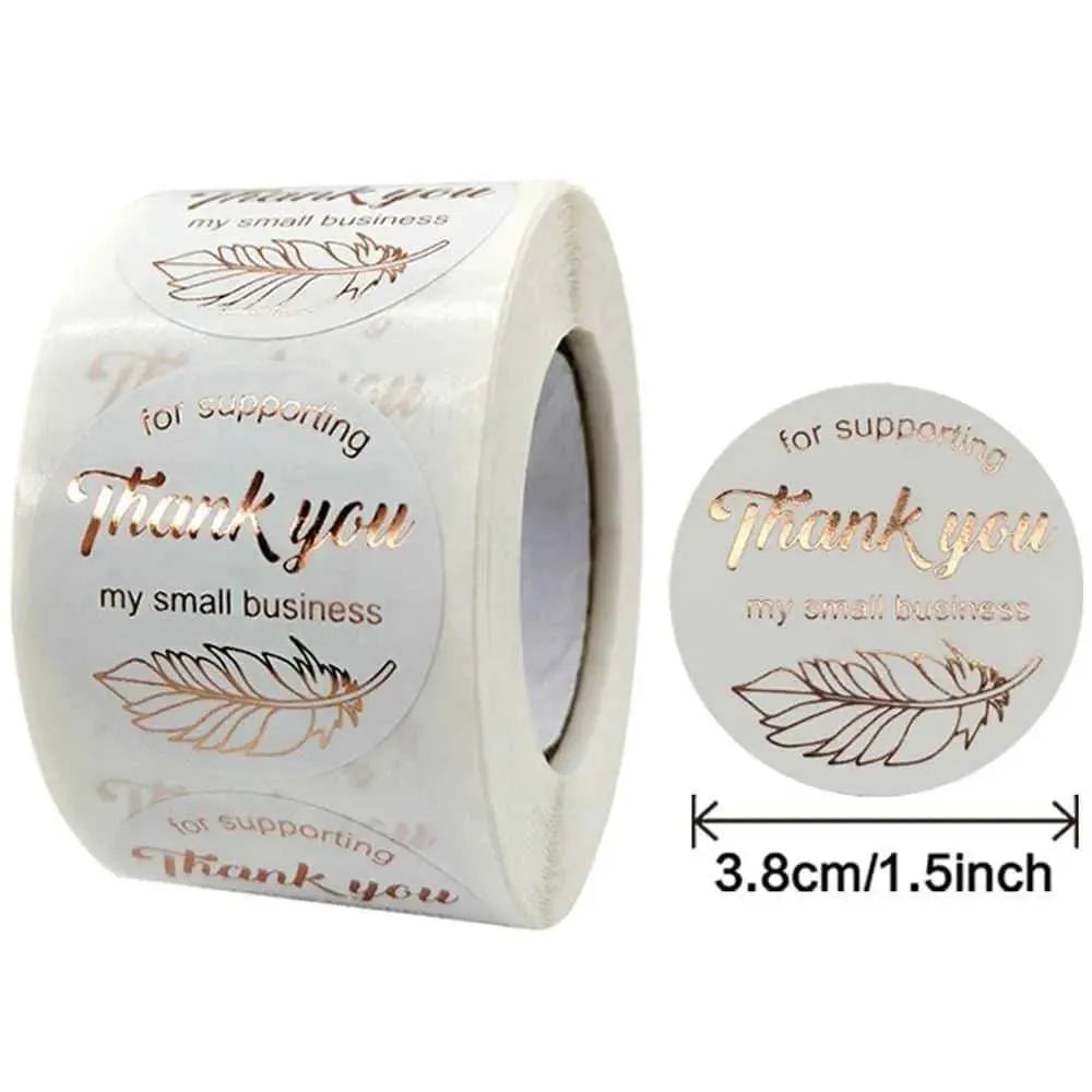 Thank You Stickers Package Labels Parcel Seals For Small Business Sticker Black Sticker Roll Floral Sticker 500pcs