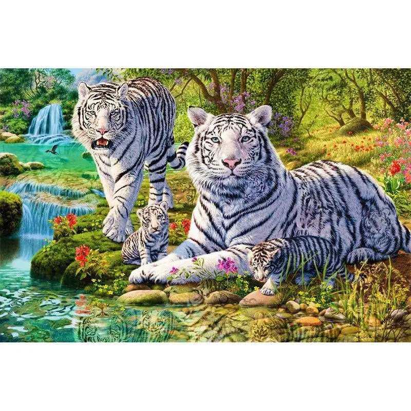 Tiger Diamond Painting Kit Tigers Mosaic Painting Set Gifts For DIY Crafters Round Or Square Drills Diamond Painting Pen DIY Home Decor