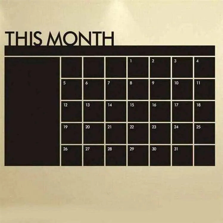 Wall Calendar Chalkboard Calendar Dry Erase